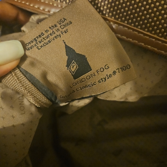 London Fog Oxford Houndstooth 2Piece Carry-On Luggage SetWheeled  Airln Approved - Picture 11 of 11